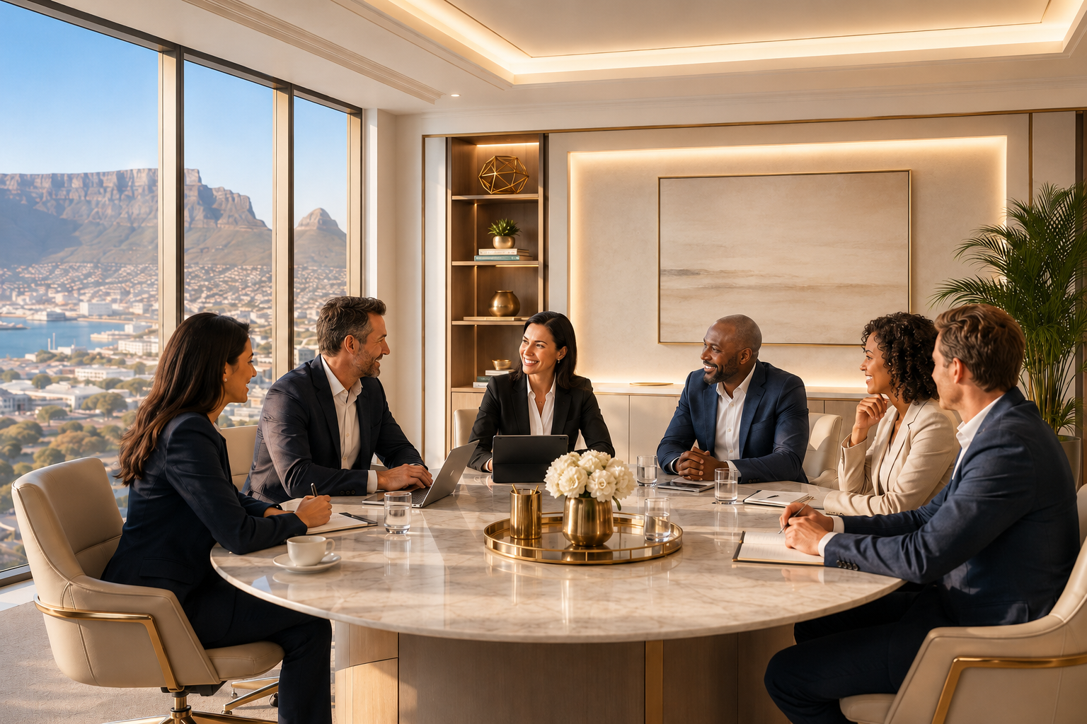 Leadership team boardroom Table Mountain Cape Town